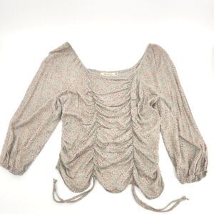 Liberty Love Peasant Blouse Top Womens Size 2XL Disty Floral Rayon Goblincore